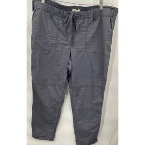 Womens Gray Casual‎ Cotton Drawstring Pants With Pockets